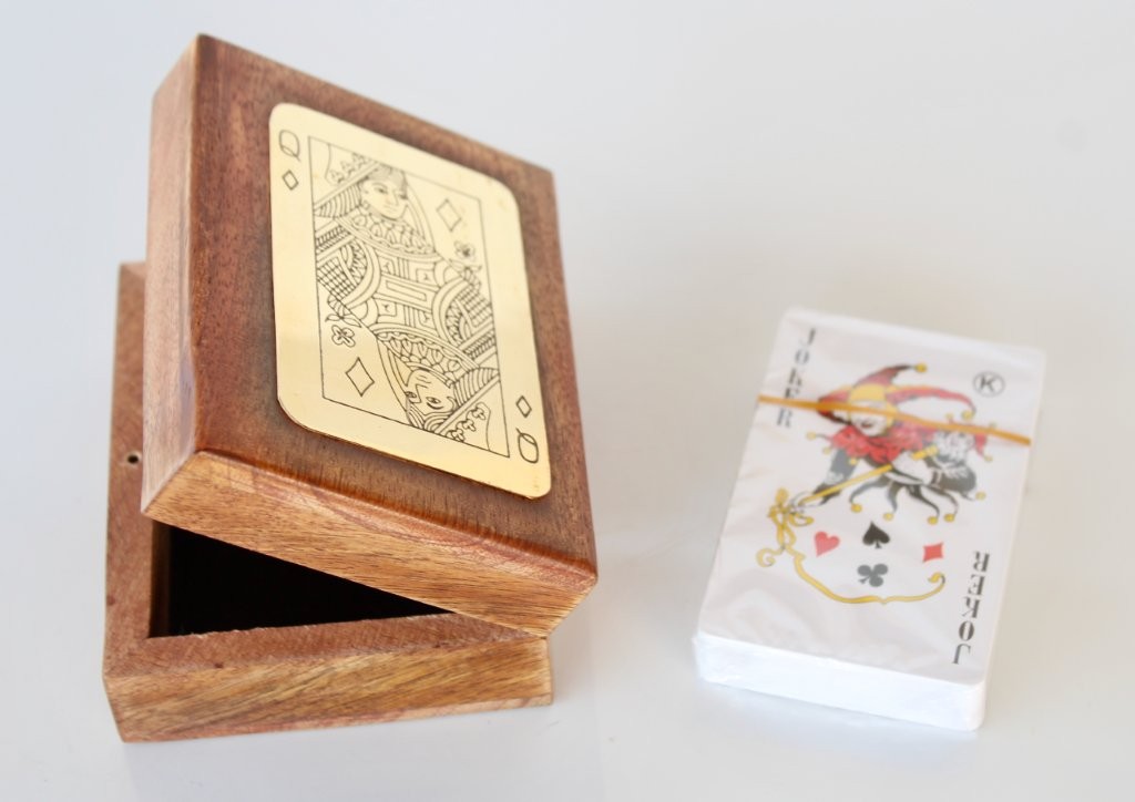 Brass & Wood Queen Single Card Box